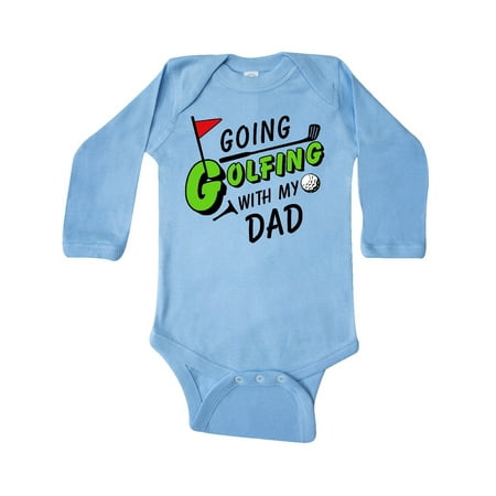 

Inktastic Going Golfing with my Dad- kids golf Gift Baby Boy or Baby Girl Long Sleeve Bodysuit