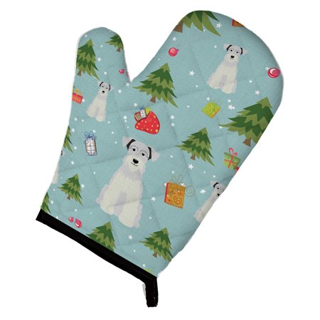 Caroline s Treasures Christmas Miniature Schanuzer White Oven Mitt