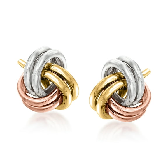Ross-Simons 14kt Tri-Colored Gold Love Knot Earrings, Women's, Adult