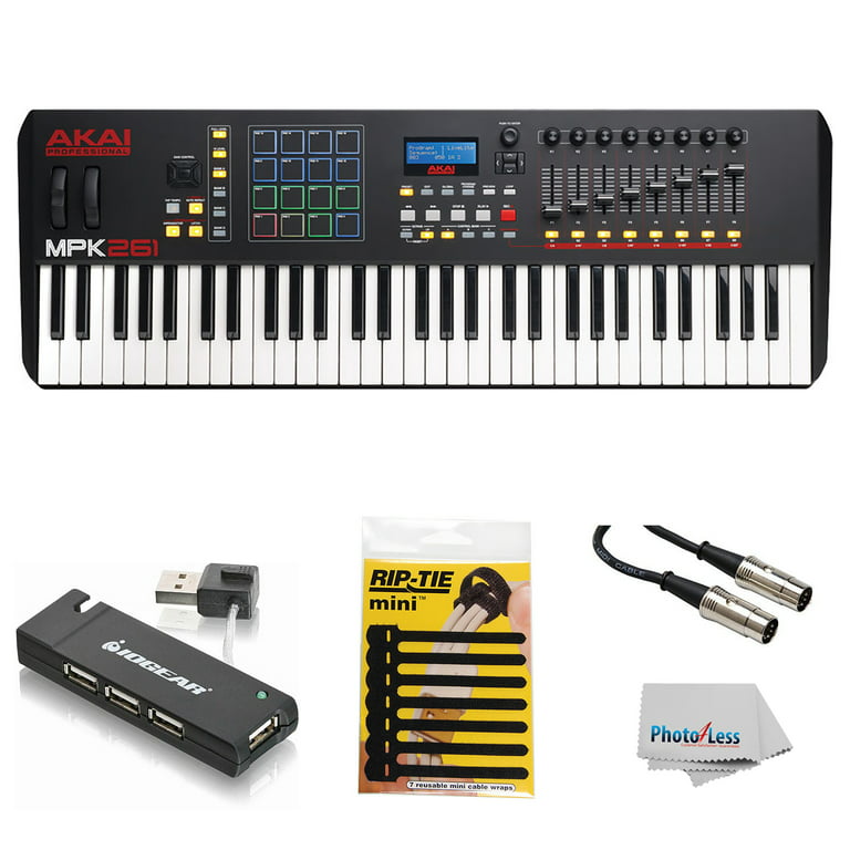 pillow Wander High exposure Akai Professional MPK261 | 61-Key USB MIDI Keyboard & Drum Pad Controller  with LCD Screen (16 Pads/8 Knobs/8 Faders), VIP Software Download Included  - Walmart.com