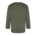thumbnail image 4 of Gaukiv Men's Three Quarter Sleeve Shirts Crew Neck Solid Color Tees Basic Casual Shirts Dark Gray L, 4 of 4
