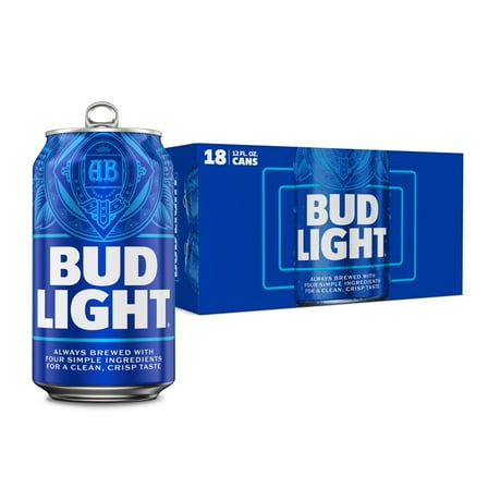 Bud Light American Light Lager Beer 18 Pack 12 fl oz Aluminum Cans 4.2% ABV