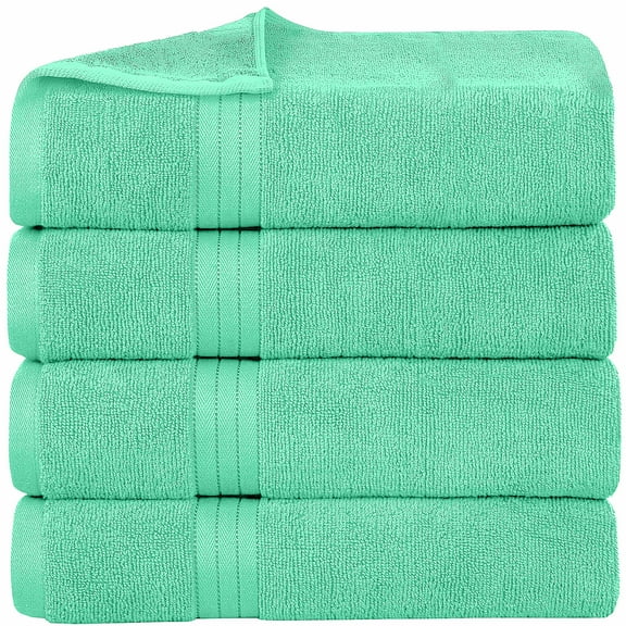 Bliss Casa Bath Towels (4 Pack) 27 x 54 Inch Premium 600 GSM Quality Combed Cotton Luxury Towels Set – Highly Absorbent, Quick Dry and Soft Feel Bathroom Towels (Mint)