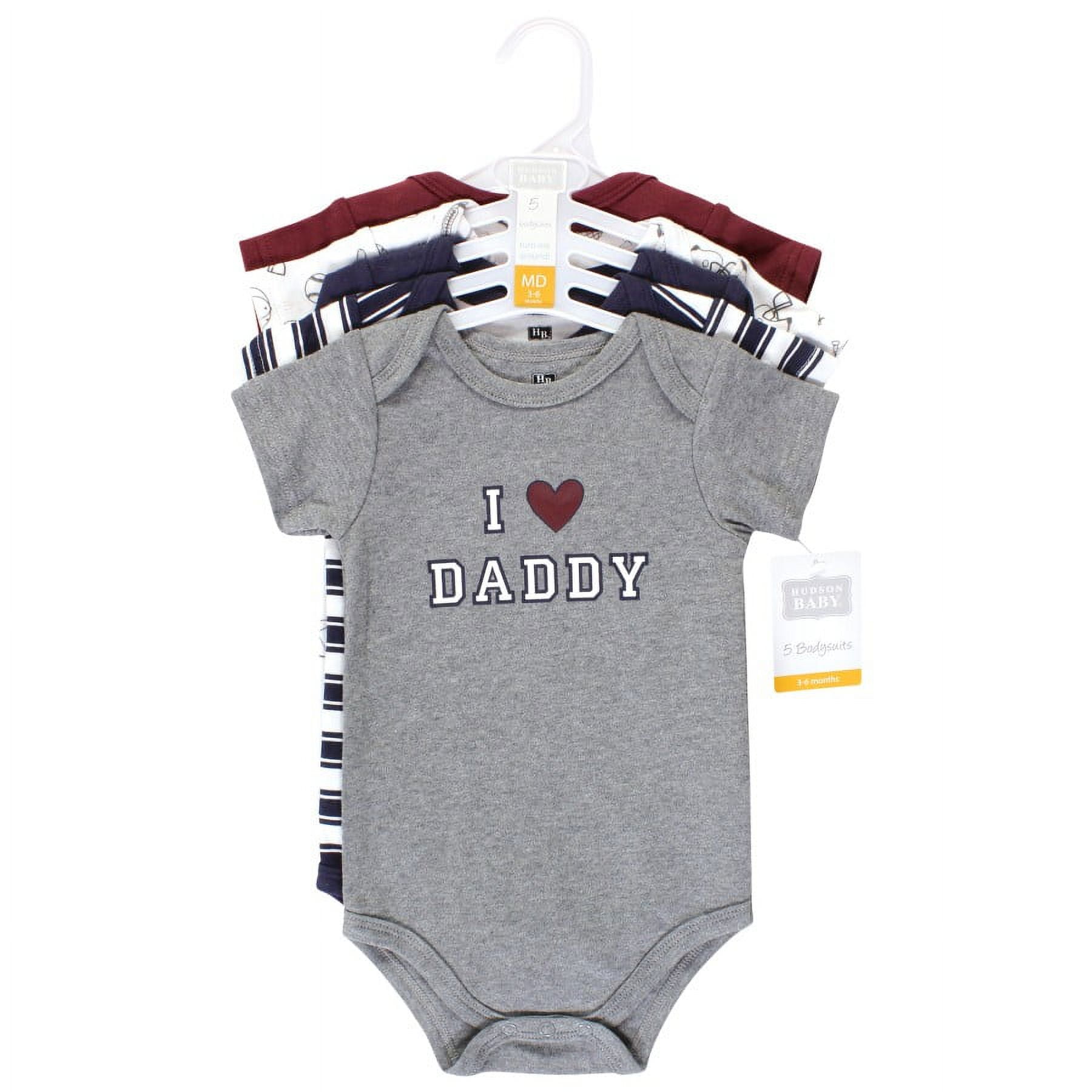 Hudson Baby Short Sleeve Bodysuits, 5-Pack, Newborn- 24 Months