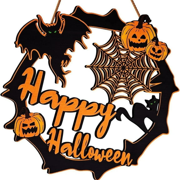 WEGFTDUOP Halloween Simulation Decorative Wreath - Realistic Web For Door Wall Party Decor