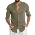 thumbnail image 2 of Fesfesfes Long Sleeve Shirt Men Button V-Neck Long Sleeve T-Shirt Fall Solid Loose Blouse Tops, 2 of 6