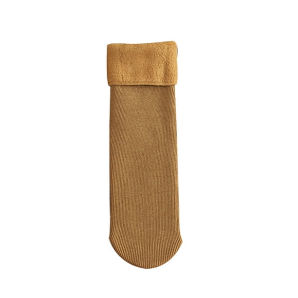 Calcetines de invierno para mujer - calcetines gruesos forrados de forro polar hasta la mitad de la pantorrilla para el hogar, calentitos y suaves antideslizantes