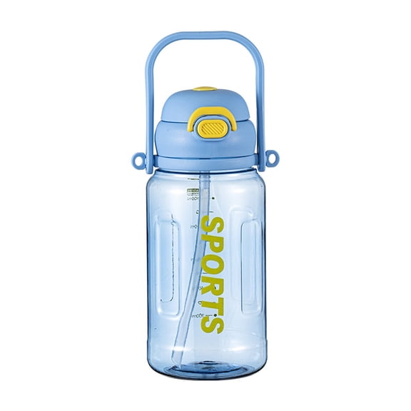 Kids Water Bottles with Straw49.3 oz Large Plastic Water Bottle with Straw–Leak‑Proof, Sports Bottle with Safety Lock with Handle Leakproof School Sports Drinking Bottle for Toddler Boys Girls