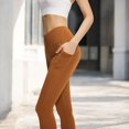 thumbnail image 3 of Women's High Waist Active Leggings with Side Pockets - Small, Brown, 3 of 7