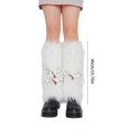 thumbnail image 3 of Women Fuzzy Faux Furs Leg Warmers Furs Heels Long Boots Cuffs Cover One Pair Carnivals Boot Cover Y2K JK Uniform Clothes, 3 of 4