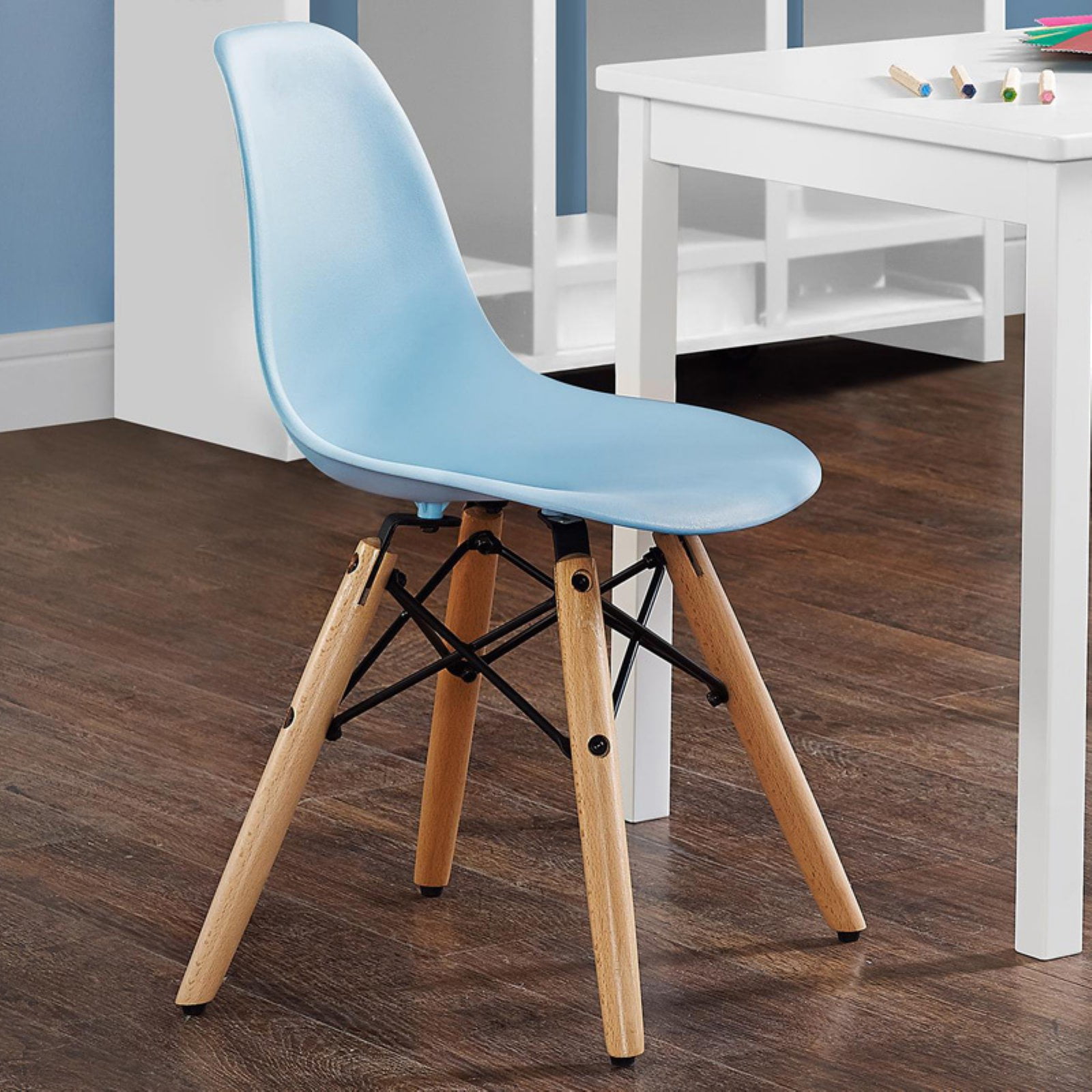 DHP Kids Retro Molded Chair with Wood Leg, Multiple Colors Walmart