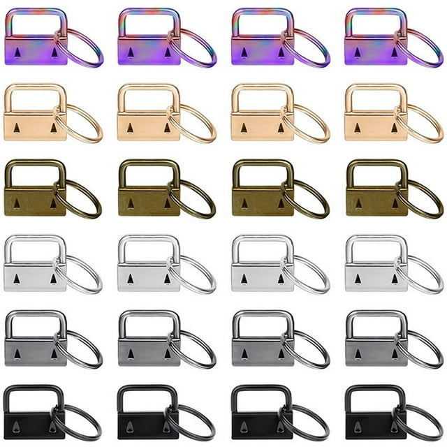 42Pcs Key Fob Lanyard Wristlet Clamp Key Chain Making Supplies for DIY Crafts
