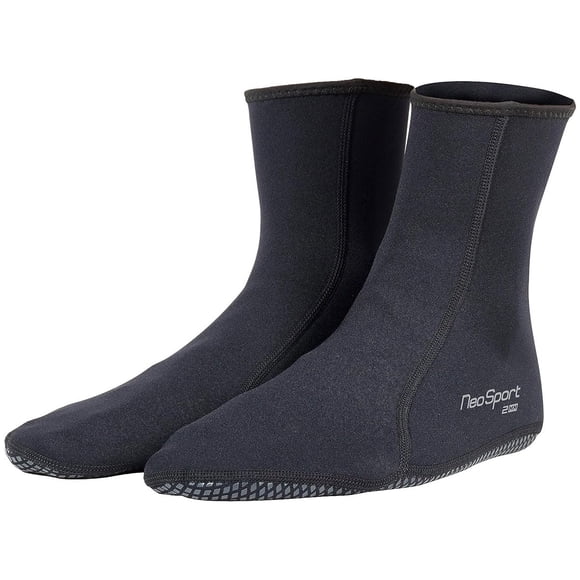 NeoSport Wetsuits Premium Neoprene 2mm Neoprene Water Sock, Black, Size 13