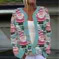 thumbnail image 6 of Winter Warm Women's Festive Christmas Design Print Button up Cardigan Sweater Cable Knit Long Sleeve Knitwear Outerwear, 6 of 8