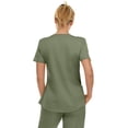 thumbnail image 2 of Medichic Scrubs Women's V-Neck Notch Fashion Stretch Scrub Top with Two Pockets, Flex Easy Care Fabric, 2 of 4
