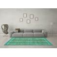 thumbnail image 3 of Ahgly Company Indoor Rectangle Oriental Turquoise Blue Modern Area Rugs, 8' x 10', 3 of 4