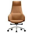 thumbnail image 2 of LeisureMod Celeste Mid-Century Modern High-Back Office Chair in Upholstered Faux Leather and Iron Frame with Swivel and Tilt (Acorn Brown), 2 of 4