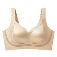 thumbnail image 2 of CENGNIAN Women's Plus Size Wireless Bra,Ladies Full Coverage Push Up Underwire,Womens Breathable Supportive Padded Everyday Bralette,Beige,Size XXXL, 2 of 4