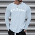 thumbnail image 2 of AMERTEER T-Shirt Blouse Homme Automne Décontracté à Imprimé de Lettres Manches Longues Col Rond Hauts T-Shirt, 2 of 5