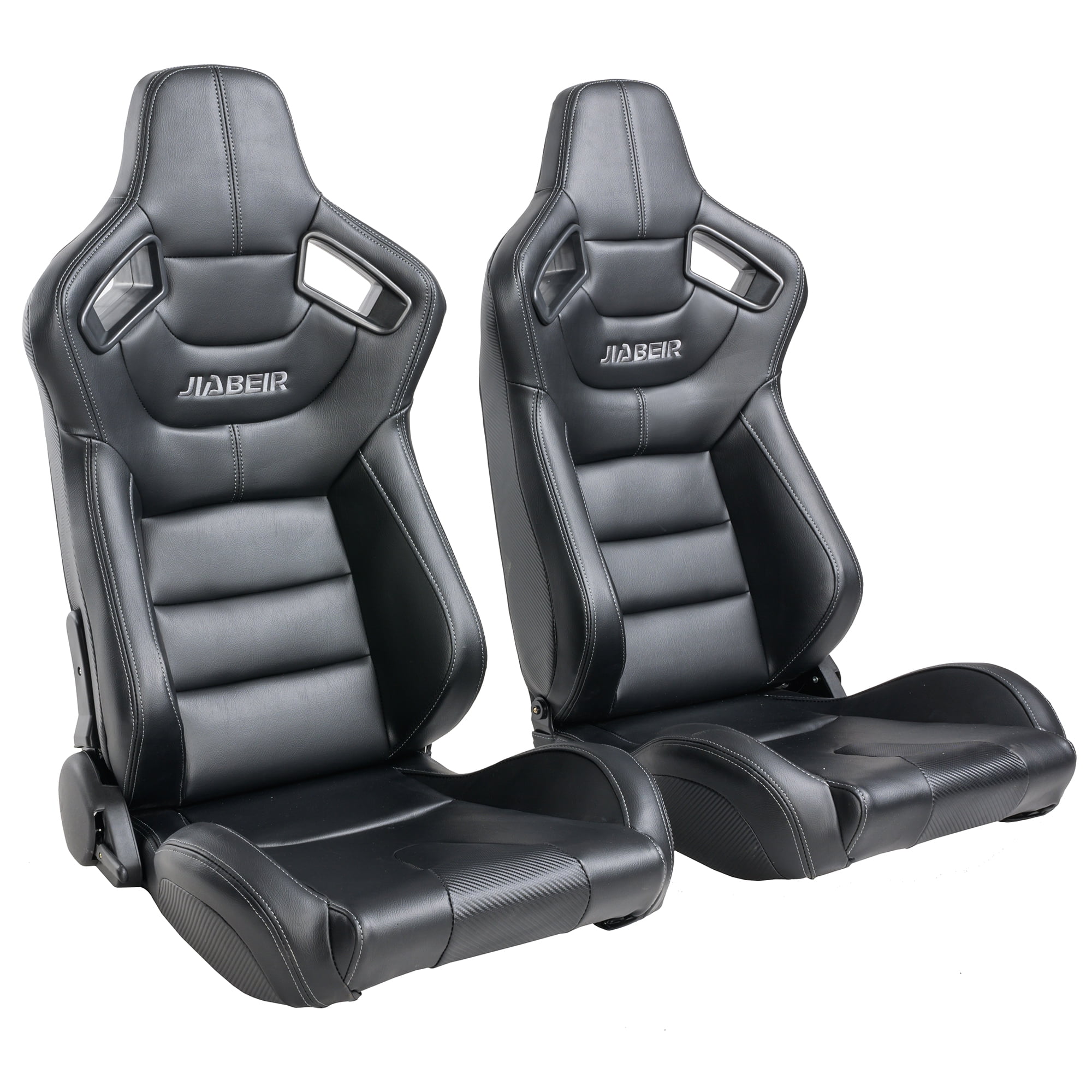 PUDO Automotive Racing Seats All Black Race Seat PVC Leather Bucket