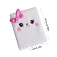thumbnail image 3 of Lksixu Cartoon Plush Pocket Notebook, 4.3"x5.7" Cute Fuzzy Cat Design Notepads with Sequined Bow, 160 Pages Lined Journal Notebooks, Portable Small Memo Diary for Travel Office Writing Drawing, 3 of 6