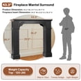 thumbnail image 5 of OUINCH 43.3" Fireplace Mantel, Freestanding Fireplace Surround with Leg for Electric Fireplaces, MDF Mantel Surround with Shelf for Living Room with Decorative Pattern, Anti-Tipping & Waterproof, 5 of 9