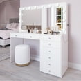 thumbnail image 2 of Boahaus Ketevan Makeup Vanity Desk (Crystal Ball Knobs), 2 of 5