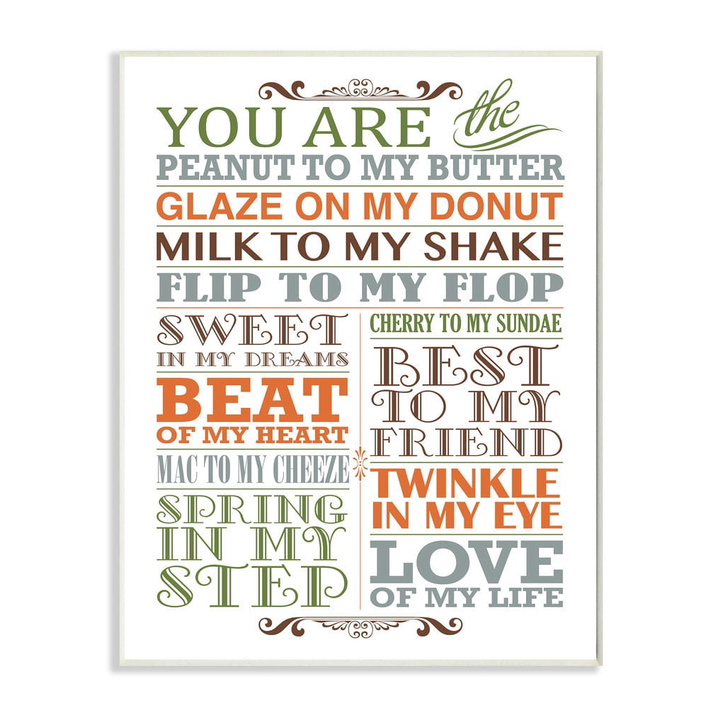 Stupell  You Are Peanut To My Butter Typography Art Wall Plaque