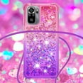 thumbnail image 4 of Xiaomi Redmi Note 10 4G (Not 5G) Cute Case with Strap Crossbody Gradient Quicksand Bling Sparkle Flowing Liquid Floating with Neck Cord Lanyard Strap Case for Redmi Note 10S LSGS Pink Mauve, 4 of 7