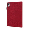 thumbnail image 4 of SaniMore Wallet Case for iPad 10th Generation 10.9" 2022, PU Leather Case with Embossed Sunflower Shockproof TPU Shell Card/Pen Holder Hand Rope Anti-slip Kickstand Tablet Case For iPad 10th Gen, Red, 4 of 15
