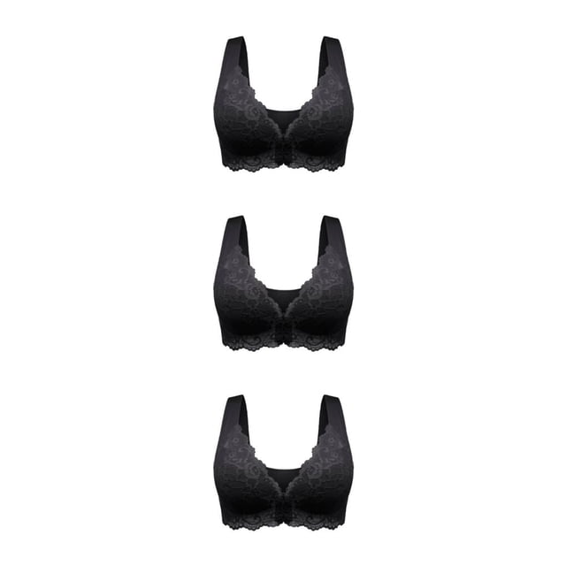 Sujetador trasero de belleza Qarigey cierre frontal 5D Shape Up Seamless No Trace Back Negro 2XL