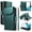 Green, variant on for Samsung Galaxy S22 Case with 11 Card Slots & 2 Cash Pockets for Woman Man,PU Leather Flip Kickstand Folio [RFID Blocking] Wallet Case, Wrist Strap Magnetic Clasp Protective Cover,Black