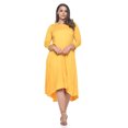 thumbnail image 2 of Pastel by Vivienne Women's Asymmetric Hem Midi Dress Plus Size Mustard X-Large, 2 of 4