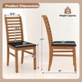 thumbnail image 4 of Giantex 2-Piece Wooden Dining Chair Set, Mid-Century Modern Chairs w/ Padded Seat High Curved Back, Brown, 4 of 9