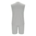 thumbnail image 3 of Stamzod Mens Track Suits 2 Piece Set Fashion Solid Color Summer Sleeveless Workout Tank Tops and Shorts Casual Loose Plus Size Gym Sweatsuits for Men Gray L, 3 of 6