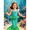 thumbnail image 2 of Girl Sparkle Mermaid Princess Dress Kids Mermaid Play Costume Sets Dress up Outfit, 2 of 7