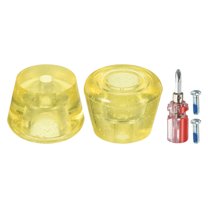 Uxcell Roller Skate Toe Stops with Screwdriver 82A Rubber Brake Stoppers Block, Clear Yellow 1 Pair