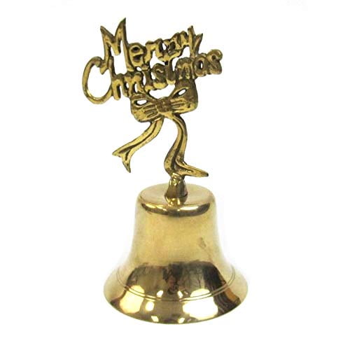 INDIA OVERSEAS TRADING CORP BR 1852 Cloche à Main en Laiton Massif Joyeux Noël