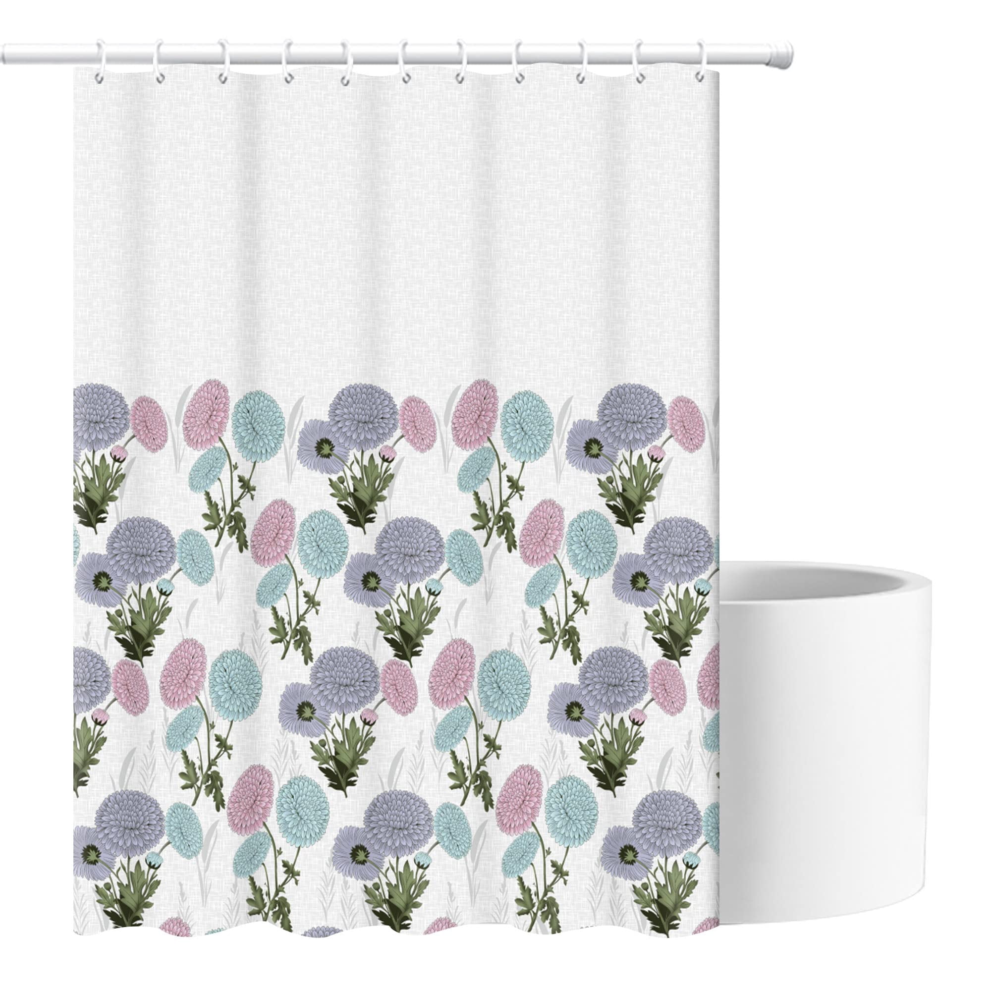 JUPA Place Polyester Fabric Bohemian Colorful Floral Shower Curtains ...