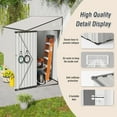 thumbnail image 5 of 8 X 4 Ft Outdoor Metal Storage Shed, Galvanized Steel Lean to Shed with Lockable Door, Tool Storage Shed, Outdoor Door Storage Cabinet for Patio, Garage, Poolside, Bikes, and Garden (Gray), 5 of 9