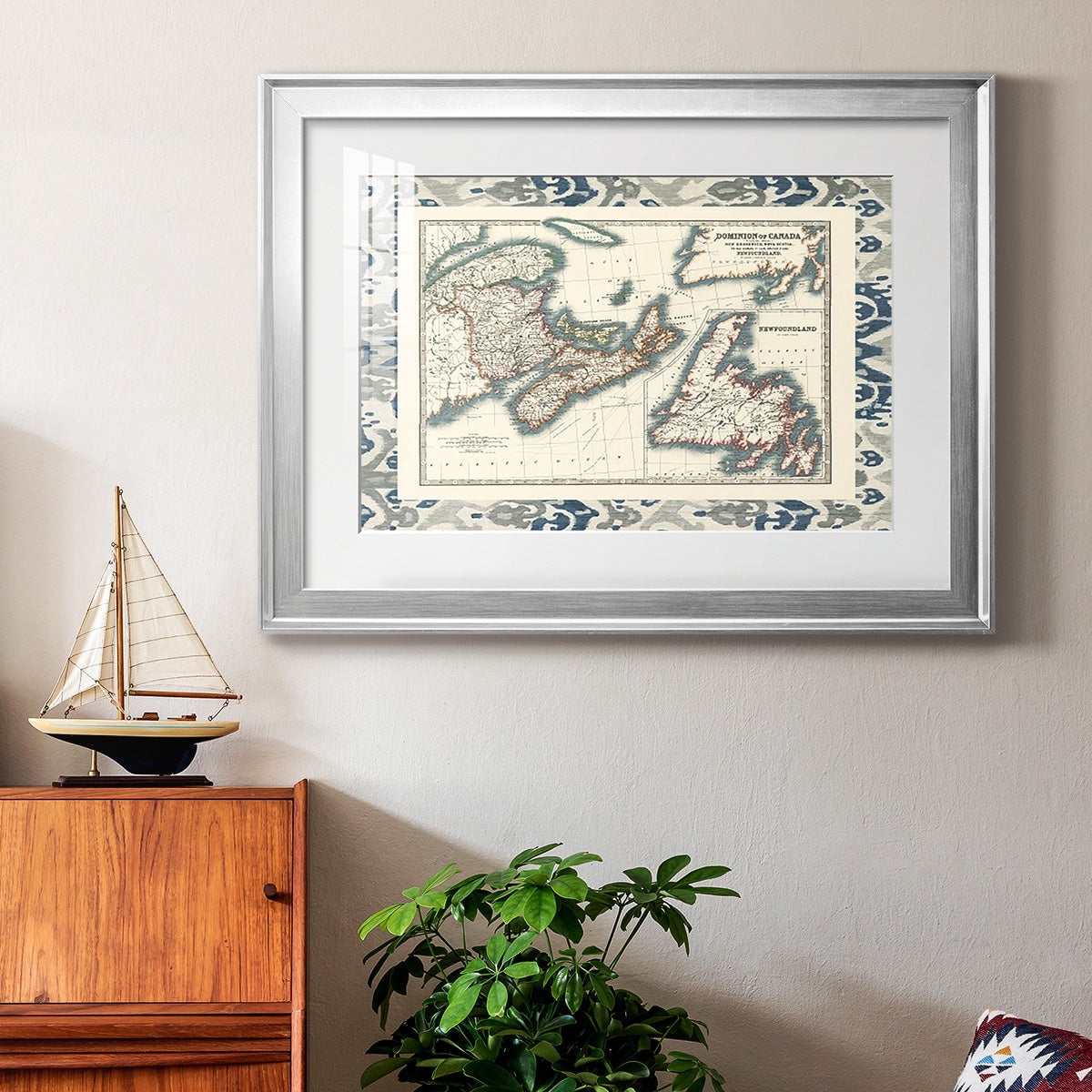 Bordered Map of Canada Premium Framed Print - Ready to Hang