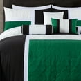 thumbnail image 3 of Chezmoi Collection 7-Piece Medallion Patchwork Comforter Set, California King, Green/Black/Cream White, 3 of 9