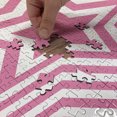thumbnail image 4 of Ambesonne Geometric Jigsaw Puzzle Durable Cardboard, Zigzag Lines and Star, 1000 pcs, Pale Fuchsia White, 4 of 5