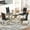 Table and 4 Black C-shaped Leg Chairs Golden Leg, variant on Sumdeal 63" Glass Dining Table Set for 6,Gold Base Dining Room Table with 6 Gold Leg C Shape Chairs