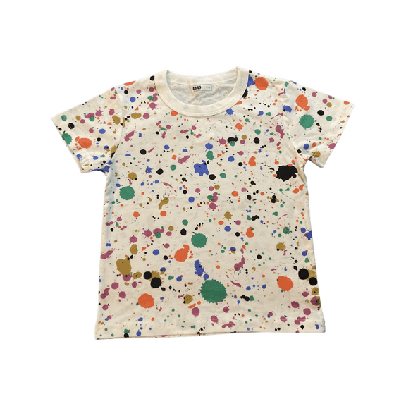 Allure Kidz Paint Splattered Cotton Pullover Short Sleeve T-Shirt Size 4T