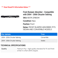 thumbnail image 2 of Front Bumper Absorber - Compatible with 2004 - 2006 Chrysler Sebring 2005, 2 of 2
