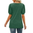 thumbnail image 7 of Fantaslook Square Neck T Shirts for Women Casual Puff Short Sleeve Shirts Summer Tops, 7 of 7