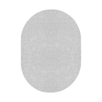 Ambiant Broadway Collection Solid Color Area Rugs Off White - 7' x 9' Oval
