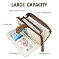thumbnail image 2 of Cartera TFKGS de piel con bloqueo RFID de gran capacidad para mujer, color beige, 2 of 9