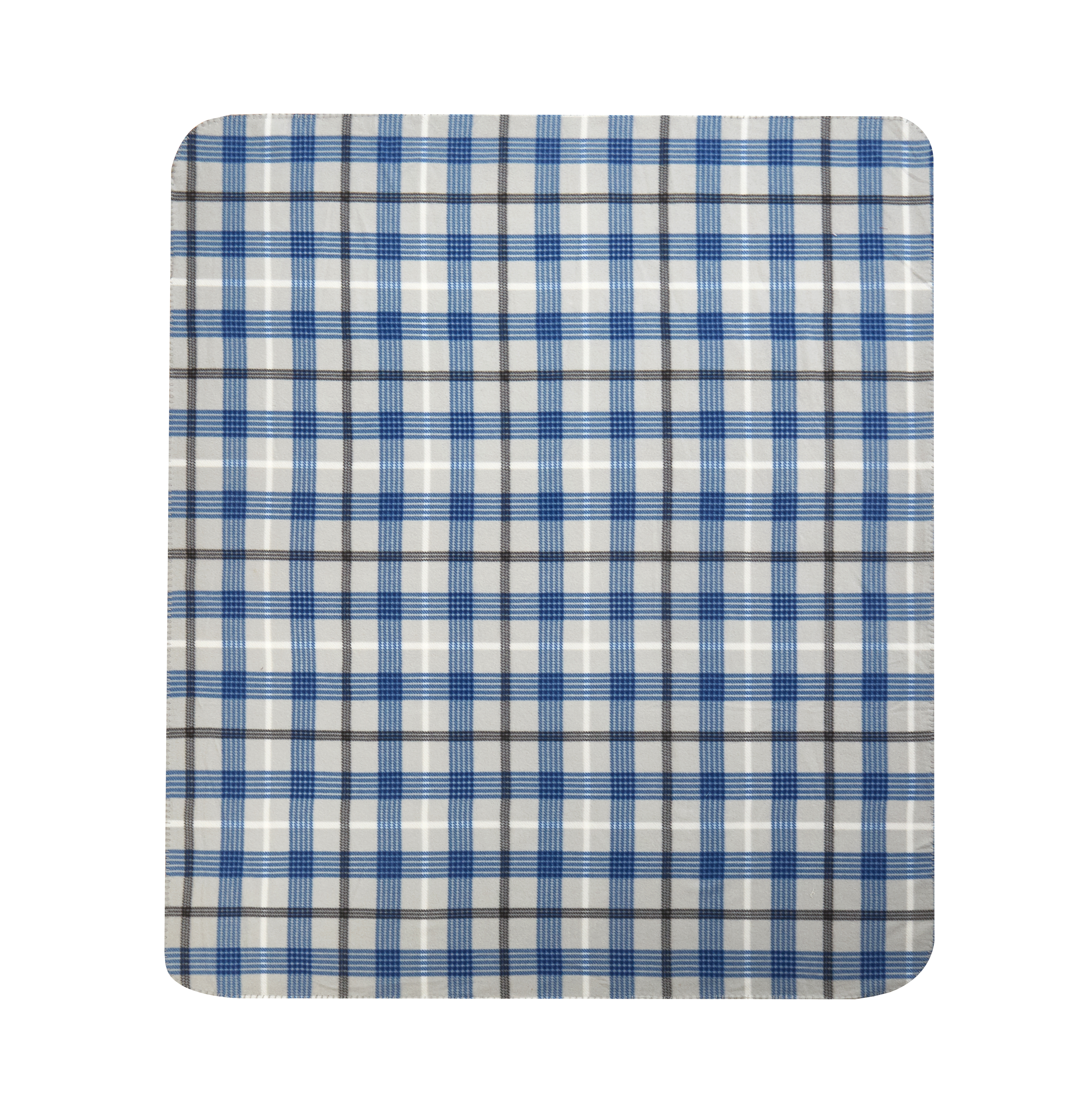 Mainstays Blue, Gray Plaid Fleece Throw, 60" x 50" - image 4 of 6